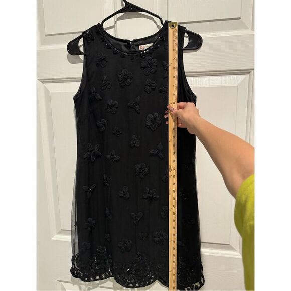 Red Valentino Beaded Embroidered Floral Appliqué Black Sleeveless Lined Dress 40 - Picture 11 of 16
